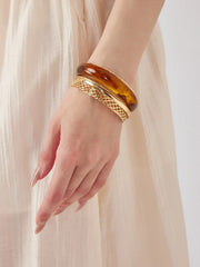 5PCS MARBLE PATTERN & TEXTURED BRACELET SET