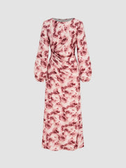 Floral Ruched Maxi Dress
