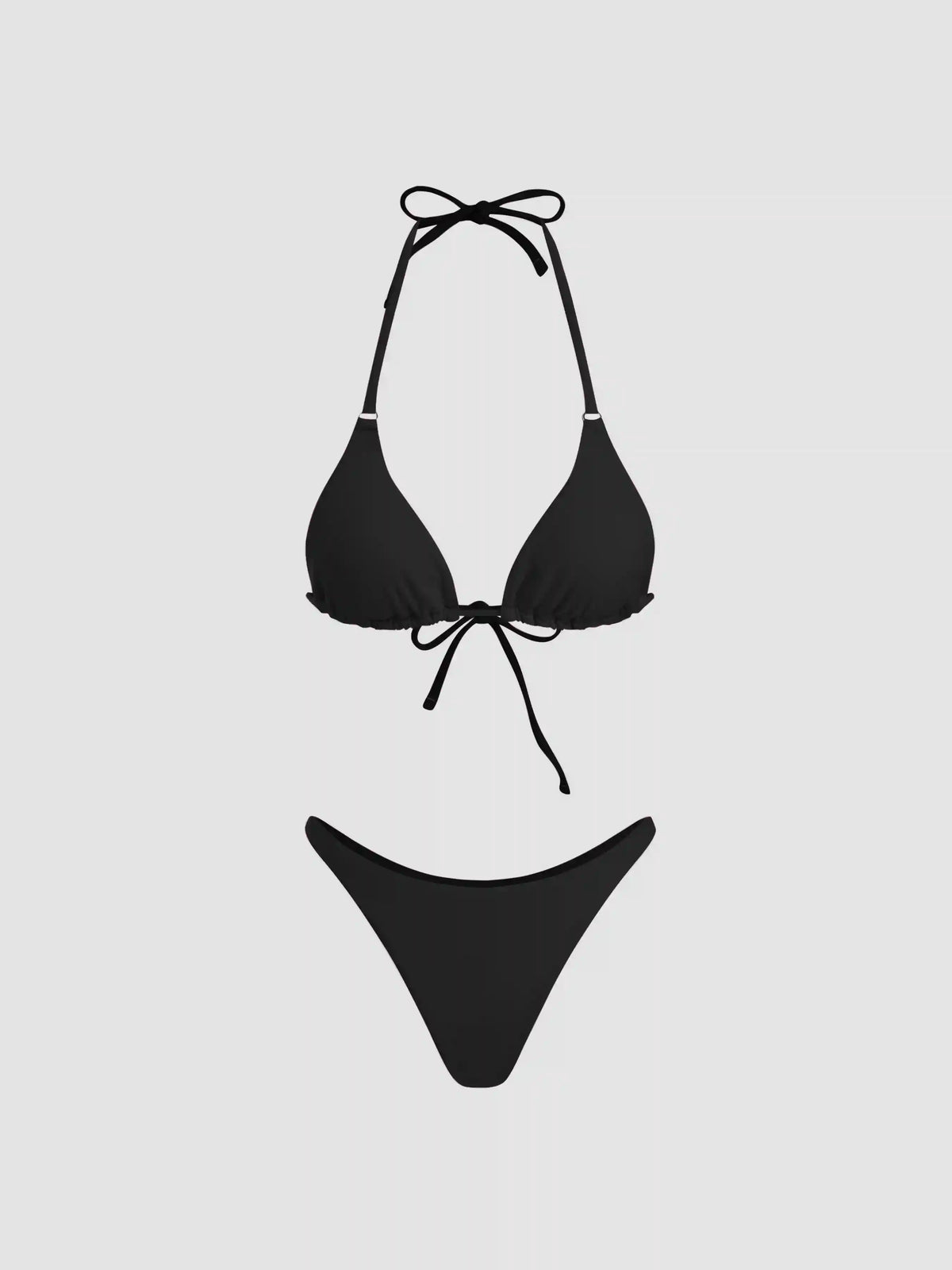 Halter Neckline Triangle Bikini Set