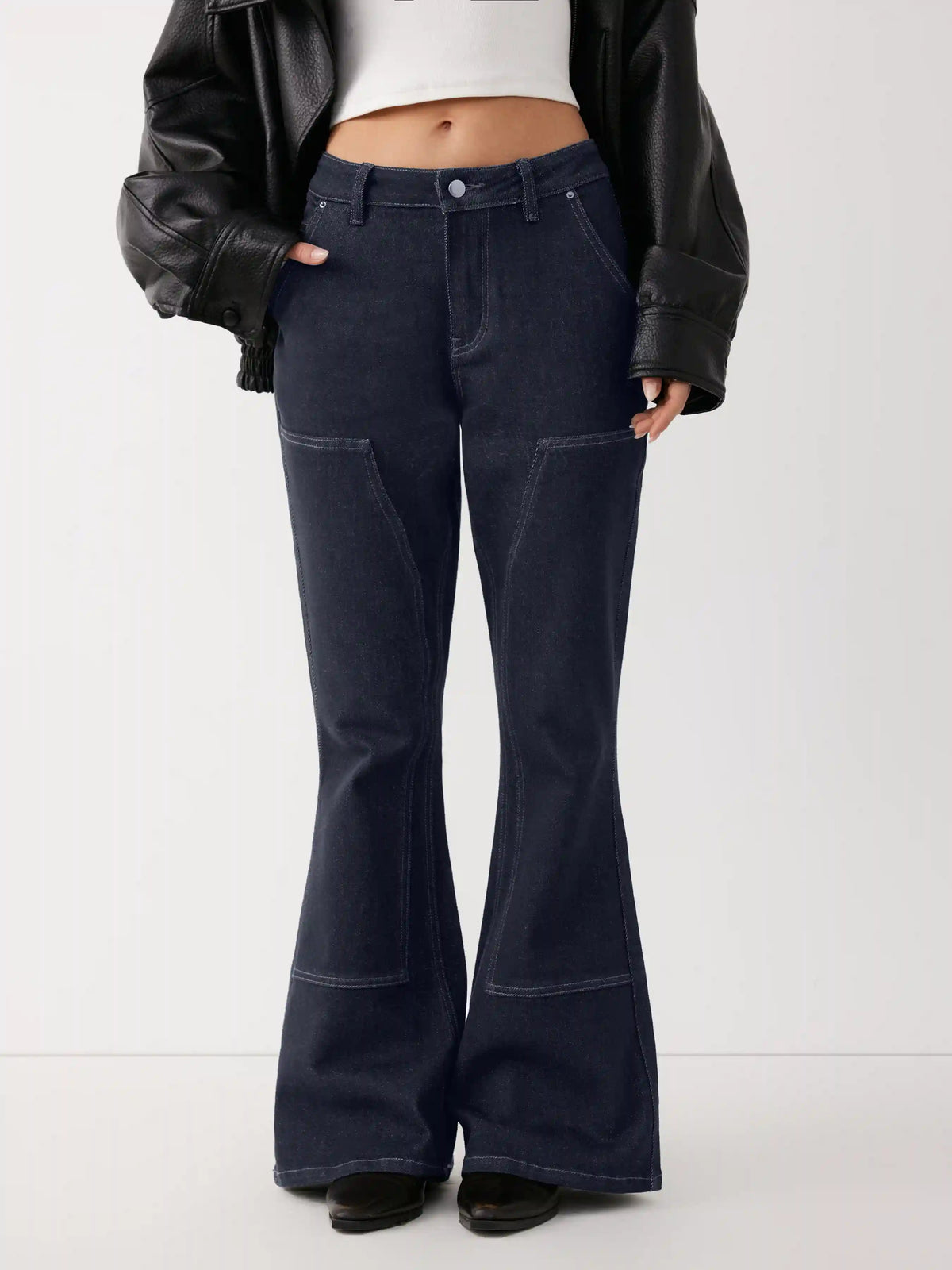 Cider Denim Low Rise Zipper Flared Jeans