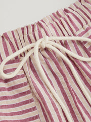 Drawstring Pull-On Striped Shorts
