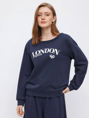 London England Graphic Terry Oversized Sweatshirt
