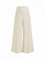 Linen-blend Mid Rise Wide Leg Trousers