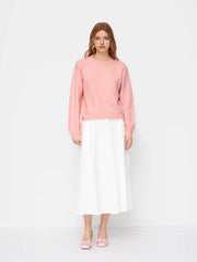 Knit Wool-blend Round Neckline Bowknot Long Sleeve Top