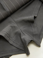 Low Rise Striped Button Detail A-line Mini Skirt
