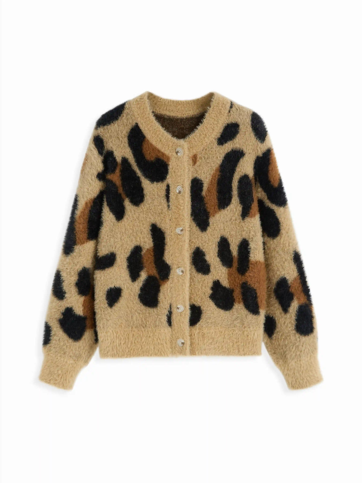 Knit Long Sleeve Leopard Cardigan