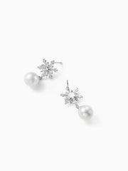 Snowflake Pattern Drop Earrings
