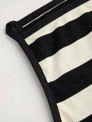 Boat Neckline Striped Crop Tank Top