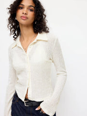 Textured Long Sleeve Top