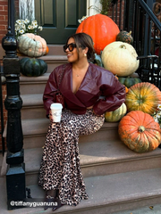 Solid Faux Leather Button Up Asymmetrical Crop Jacket