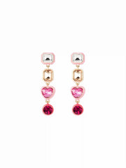 RHINESTONE DECOR GEOMETRIC DROP EARRINGS