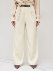 Belted Mid Rise Straight Leg Trouser
