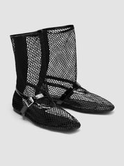 Botas de tobillo de malla con hebilla