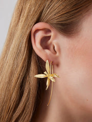 IRIS FLOWER HOOP EARRINGS