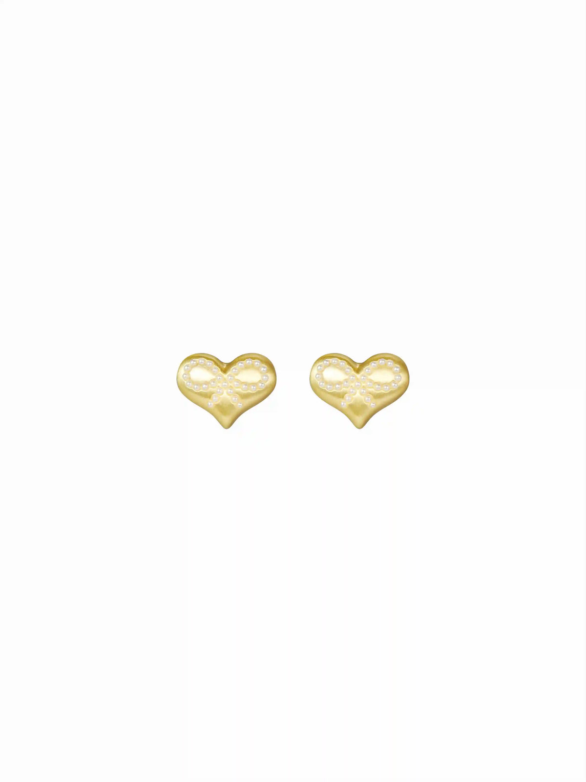 HEART-SHAPED BOWKNOT STUD EARRINGS