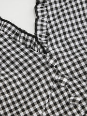 Gingham V-neck Tie Back Midi Dress Curve & Plus