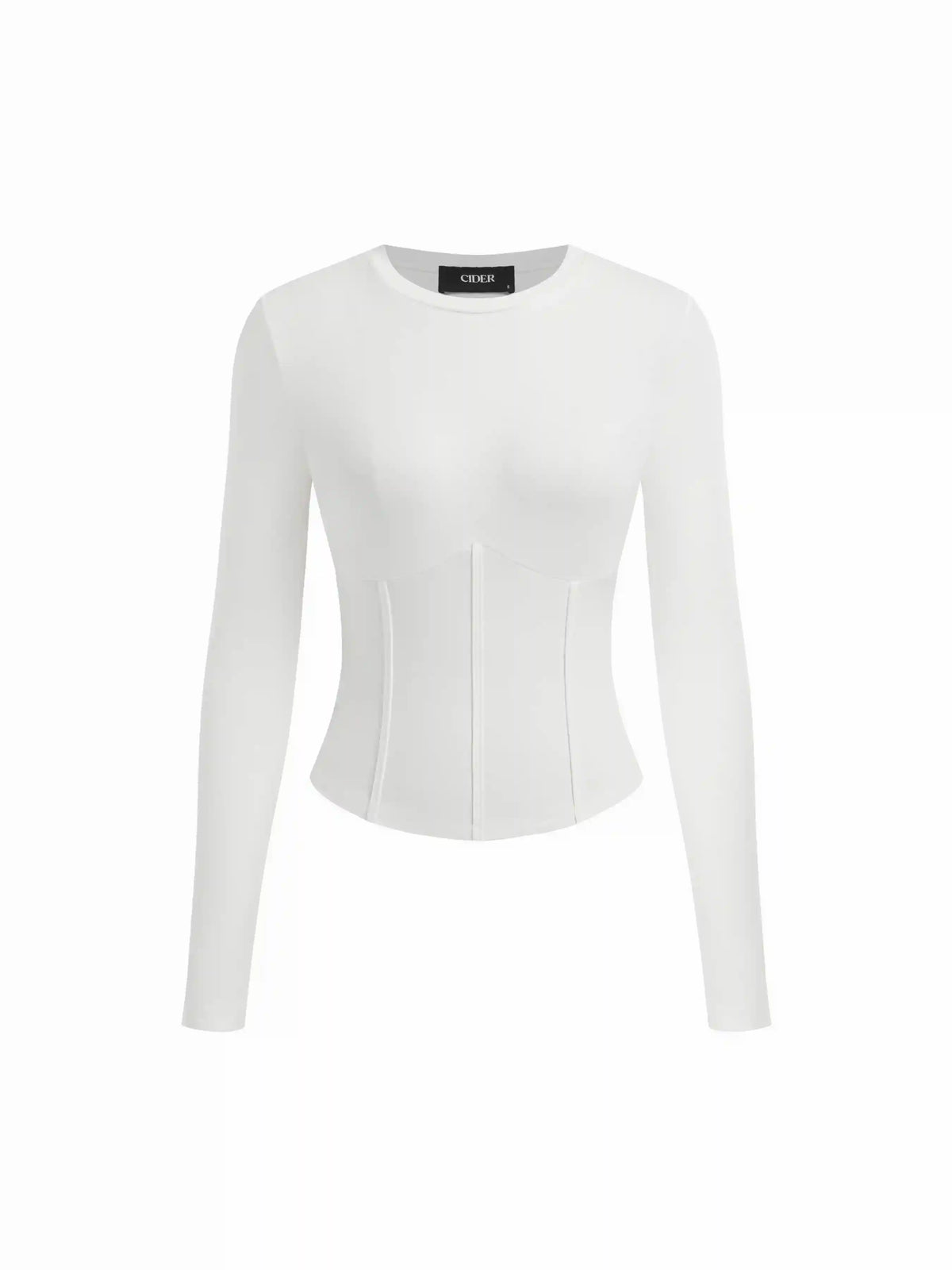 Round Neckline Solid Corset Top
