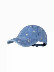 FLOWER EMBROIDERED BASEBALL CAP