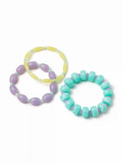 3PCS RESIN BEADED BRACELET SET
