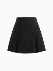 Mid Rise Pleated Mini Skirt