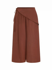 Mid Rise Wrap Belted Wide Leg Trousers Curve & Plus