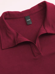 Collar Long Sleeve Contrasting Lace Ruched Top