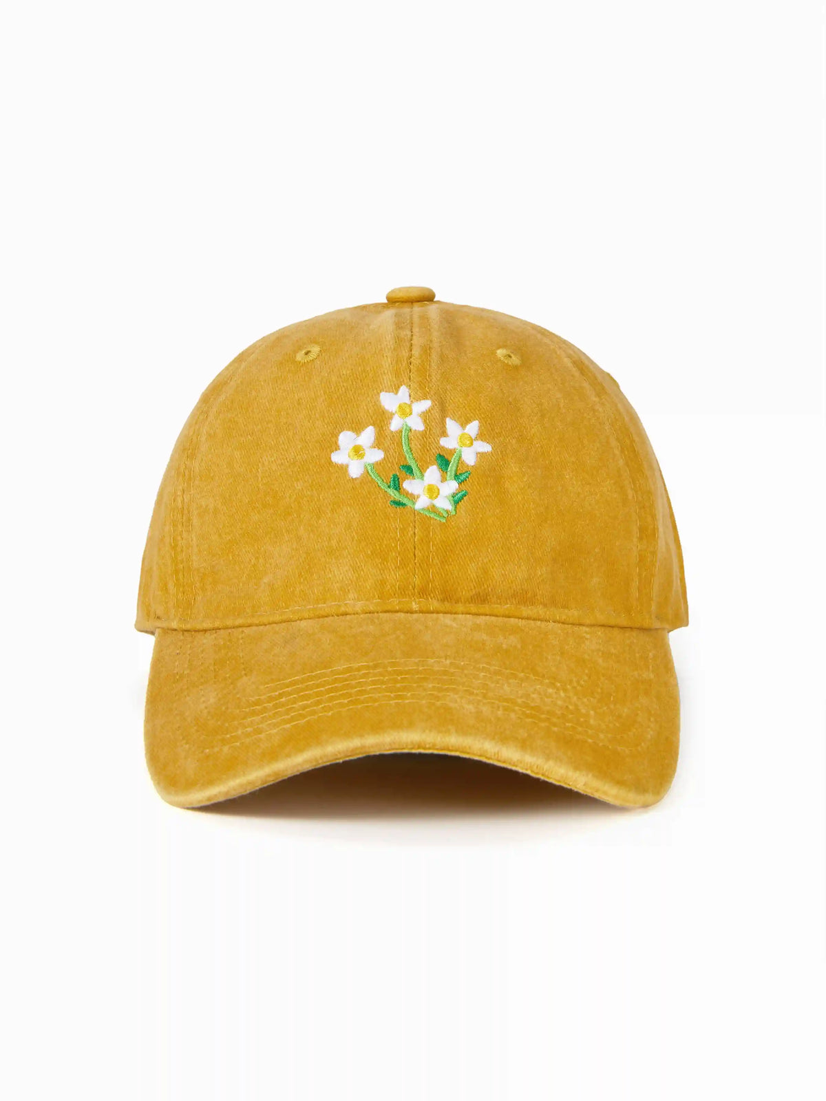 FLOWER EMBROIDERED BASEBALL HAT