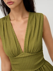 V-neck Ruched Romper