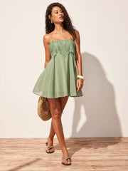 Chiffon Lace Panel A-line Cami Mini Dress