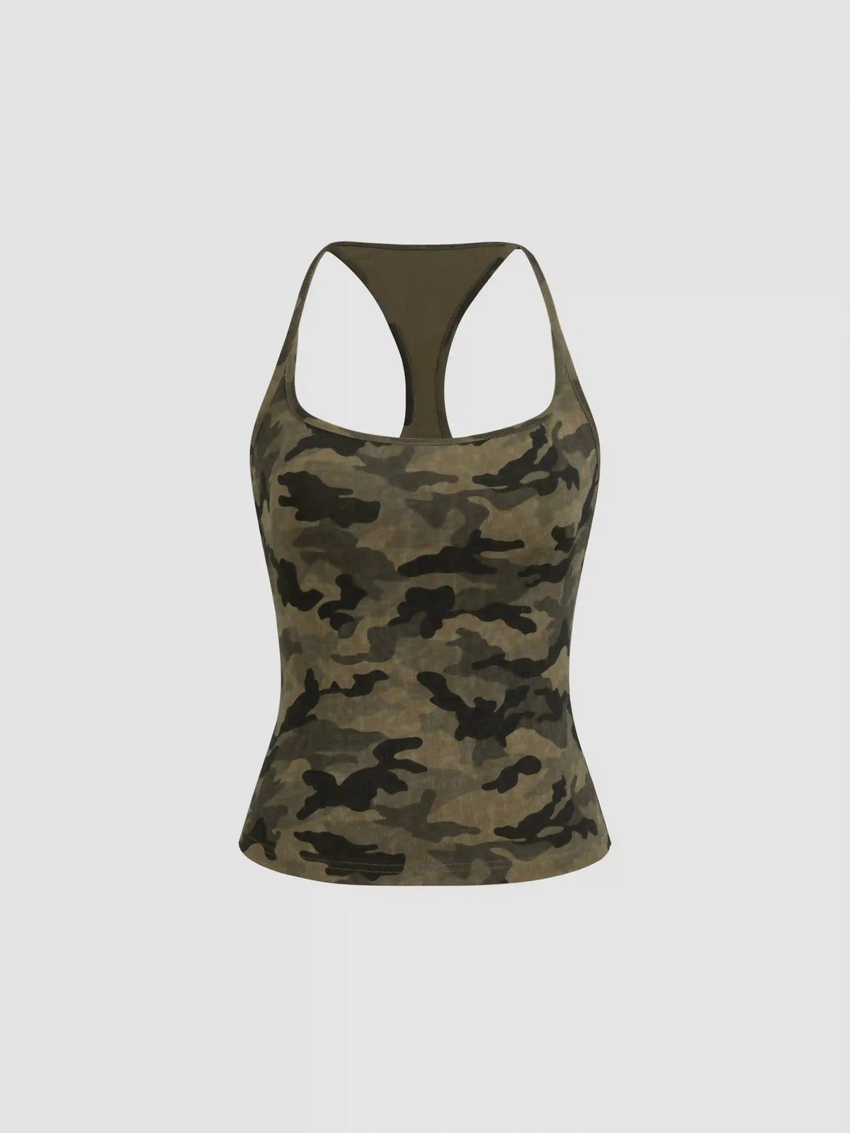 Cotton-blend Camo Cami Top