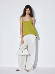 Square Neck Asymmetrical Hem Oversized Tank Blouse