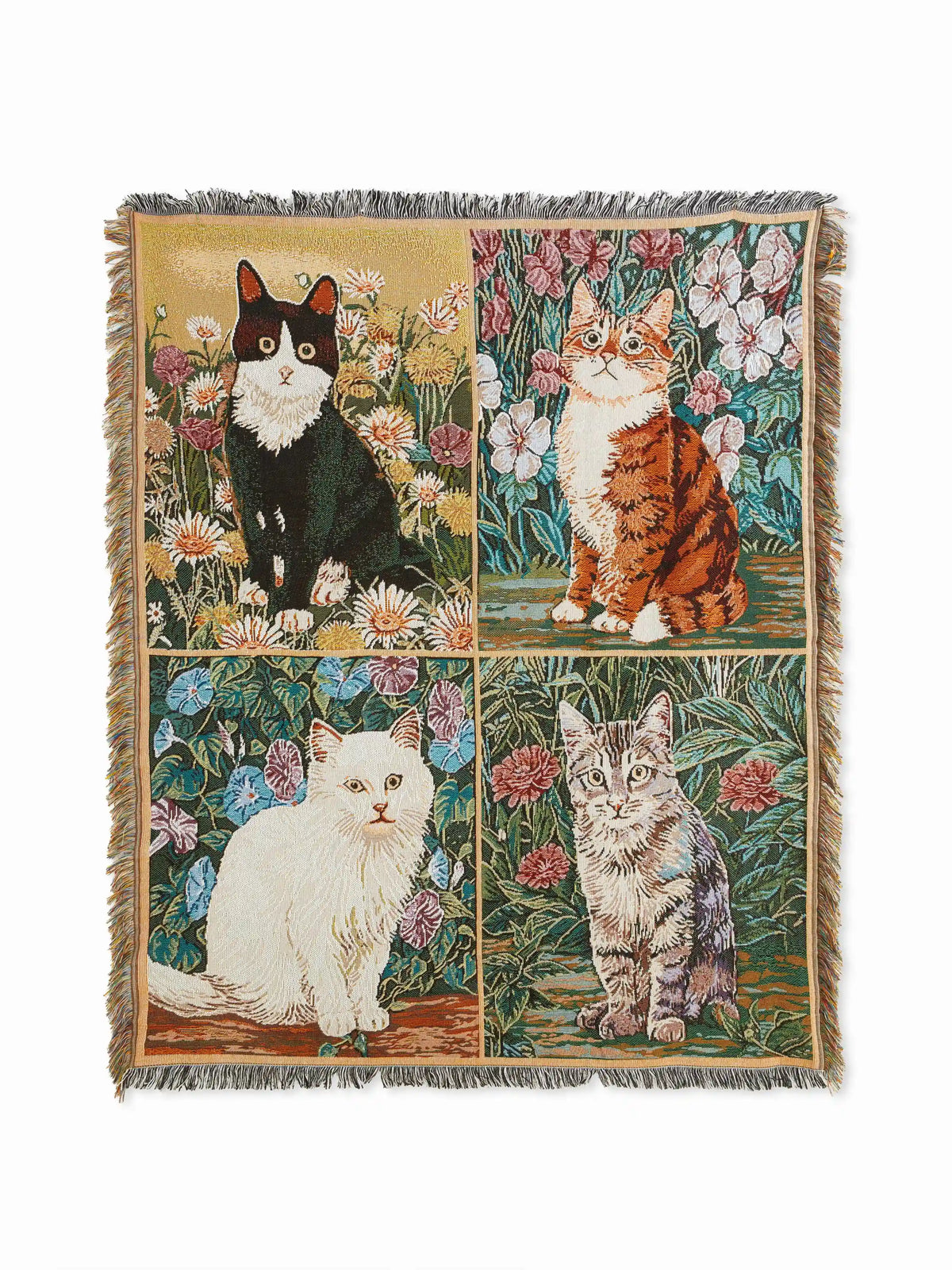 CAT & FLOWER TAPESTRY