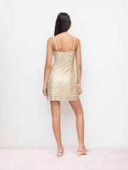 Sequin Abstract Wave Square Neck Cami Mini Dress