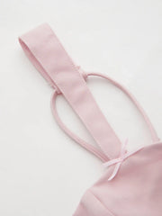 Square Neck Solid Bowknot Zipper Mini Dress