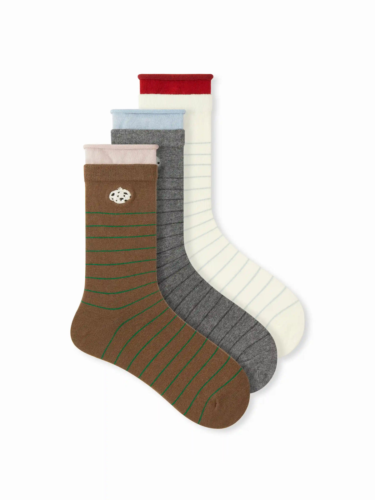 3 PAIRS TWO-TONE SOCKS