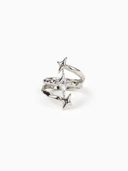 Star Pattern Cuff Ring