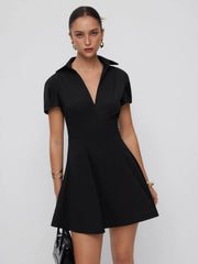 Short Sleeve Mid Rise A-line Mini Dress