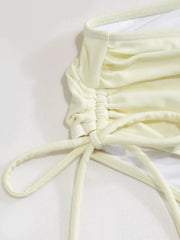 Solid Criss Cross Halter Underwire Bikini Set
