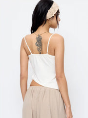 V-neck Embroidered Starfish Graphic Crop Cami Top