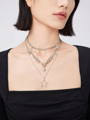 Multi-layered Star Decor Chain Necklace