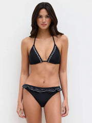 Floral Ruffle Triangle Cheeky Bikini Set