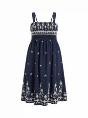 Floral Square Neck Shirred Maxi Dress Curve & Plus