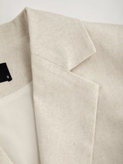Linen-blend Collar Bodysuit