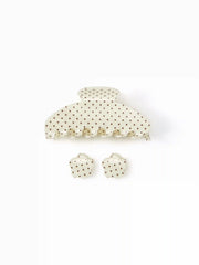 3PCS POLKA DOT HAIR CLAW SET