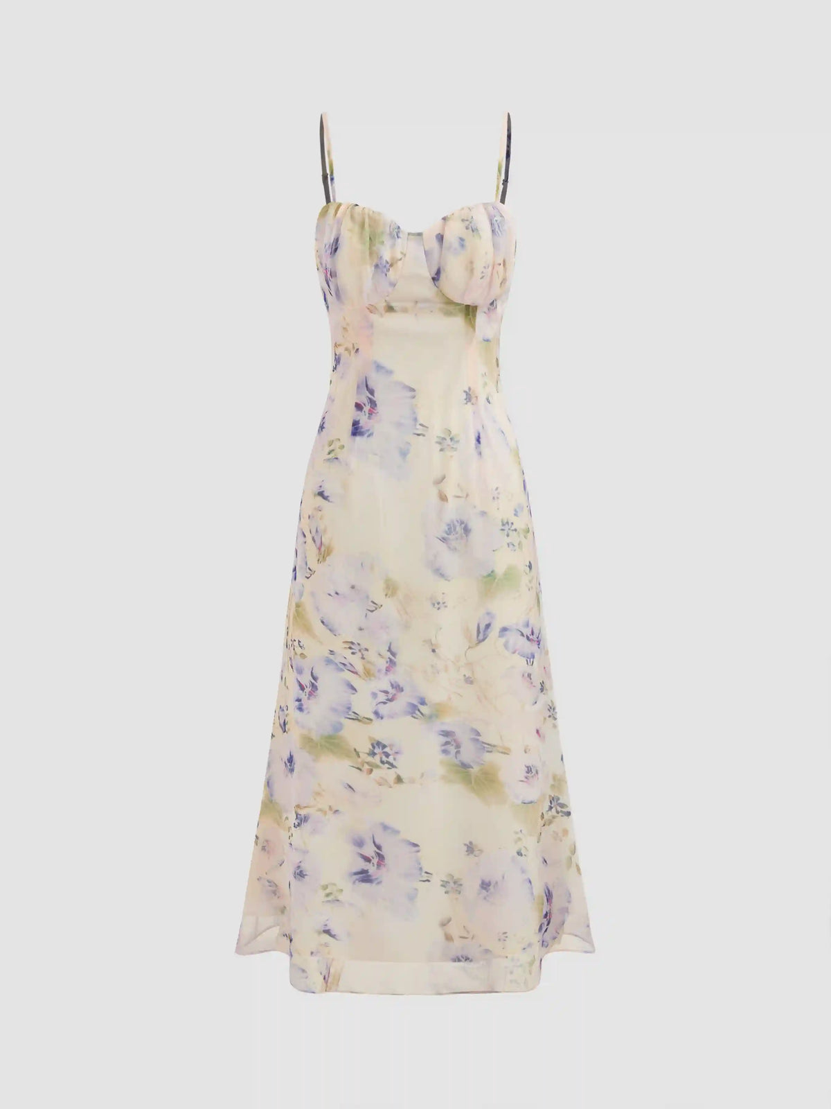 Chiffon Sweetheart Floral Cami Maxi Dress