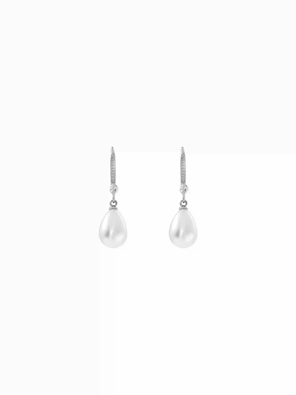 RHINESTONE & FAUX PEARL DROP EARRINGS