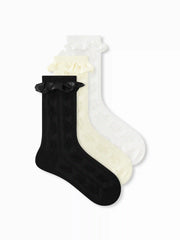 3 PAIRS LACE CREW SOCKS