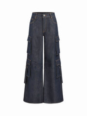 Cider Denim Low Rise Pocket Cargo Jeans