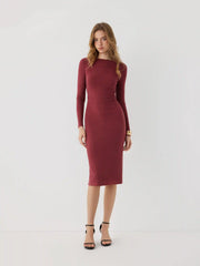 Thermal Cotton-blend Ruched Midi Dress