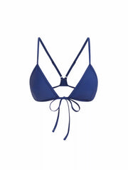 V-neck Tie Front Triangle Bikini Top
